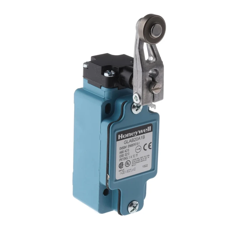 Honeywell Technologies GLA Series Roller Lever Limit Switch, DPDT, IP67, Die Cast Zinc Housing, 600V AC, 6A GLAB20A1B