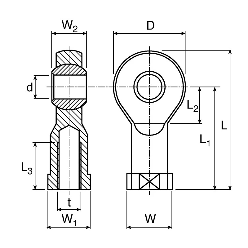 Igus Rod End Bearing M20 x 1.5 Female Igumid G, 20mm Bore, Static Load 2700N KBRM-20 F