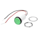 Dialight Green LED Panel Mount Indicator 557 Series, 17.5 mm Mount Hole, Lead Wire Termination, 24V DC 557-1605-203F