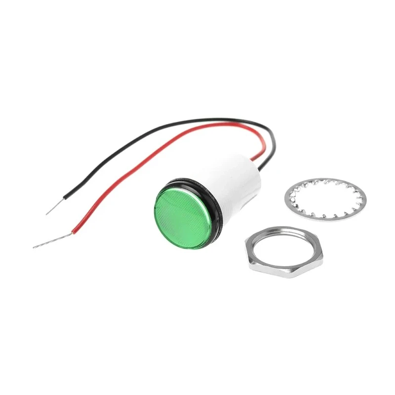 Dialight Green LED Panel Mount Indicator 557 Series, 17.5 mm Mount Hole, Lead Wire Termination, 24V DC 557-1605-203F