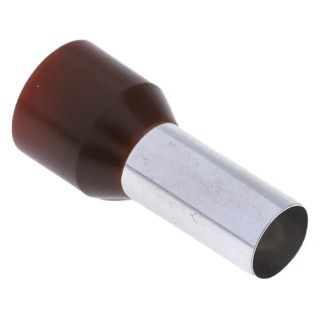 RS PRO Insulated Crimp Bootlace Ferrule, 16 mm Pin Length, 7.9 mm Pin Diameter, Brown, Wire Size 4 AWG 311-7909