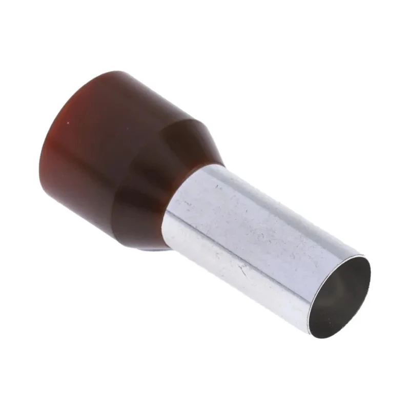 RS PRO Insulated Crimp Bootlace Ferrule, 16 mm Pin Length, 7.9 mm Pin Diameter, Brown, Wire Size 4 AWG 311-7909
