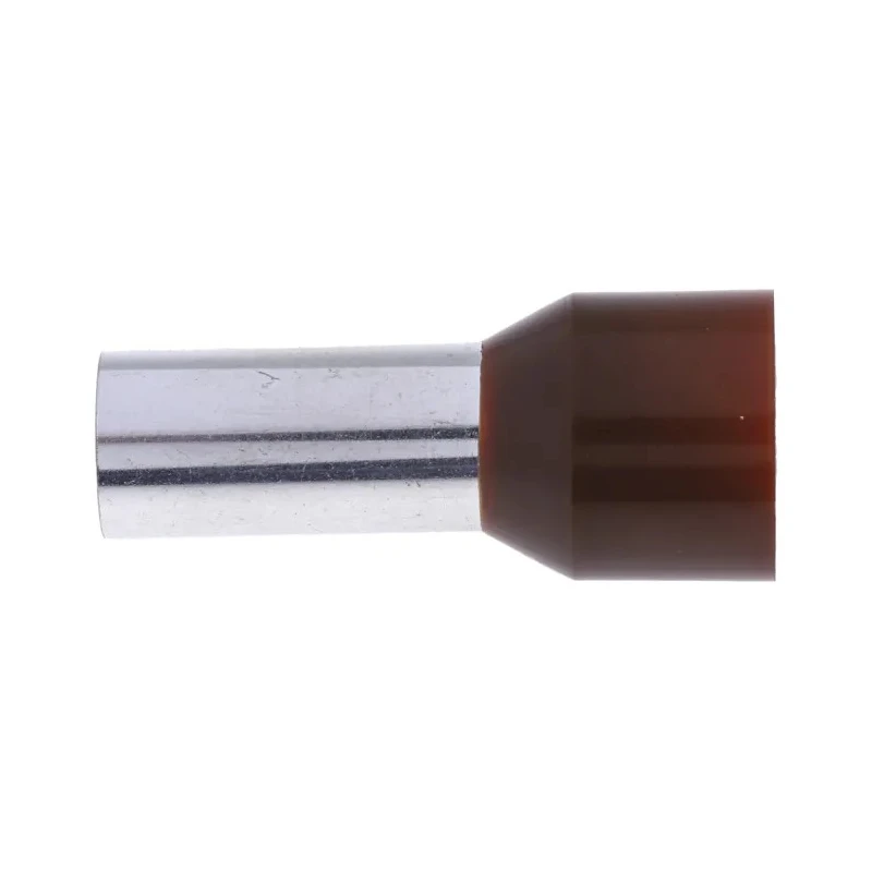 RS PRO Insulated Crimp Bootlace Ferrule, 16 mm Pin Length, 7.9 mm Pin Diameter, Brown, Wire Size 4 AWG 311-7909