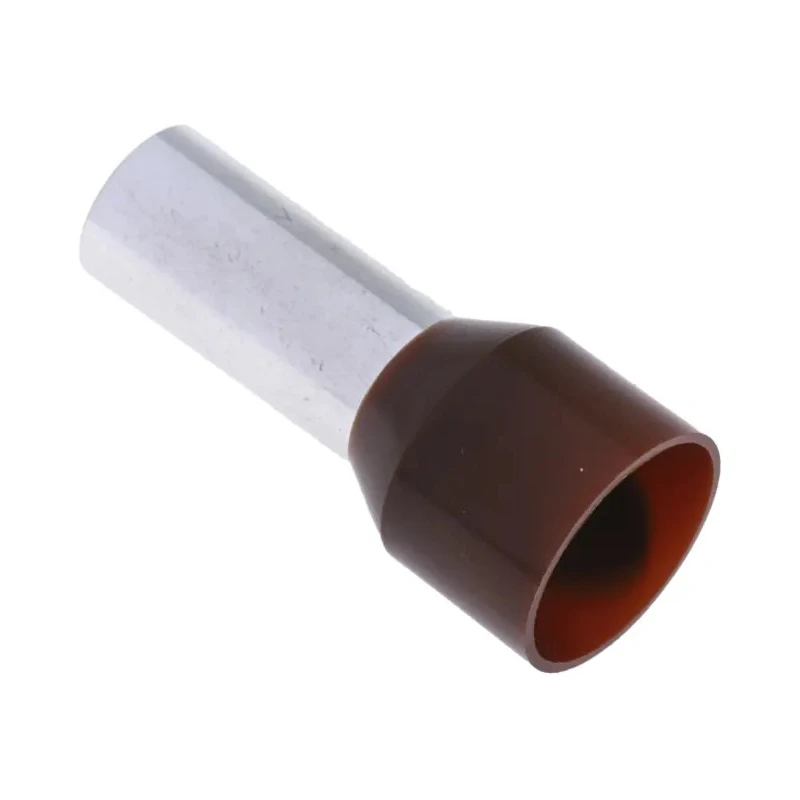 RS PRO Insulated Crimp Bootlace Ferrule, 16 mm Pin Length, 7.9 mm Pin Diameter, Brown, Wire Size 4 AWG 311-7909