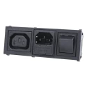 Bulgin IEC Connector C13, C14 Straight Snap-in Fused Female, 250V, 10A, Fuse Size 5 x 20 mm BZH11/Z0000/10