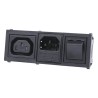 Bulgin IEC Connector C13, C14 Straight Snap-in Fused Female, 250V, 10A, Fuse Size 5 x 20 mm BZH11/Z0000/10