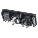 Bulgin IEC Connector C13, C14 Straight Snap-in Fused Female, 250V, 10A, Fuse Size 5 x 20 mm BZH11/Z0000/10