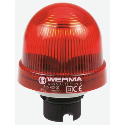 Werma EM 817 Series Red Beacon 230V AC Flashing Xenon Bulb IP65 817.100.68