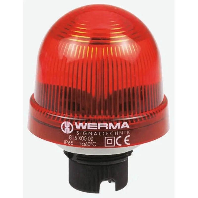Werma EM 817 Series Red Beacon 230V AC Flashing Xenon Bulb IP65 817.100.68