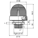Werma EM 817 Series Red Beacon 230V AC Flashing Xenon Bulb IP65 817.100.68