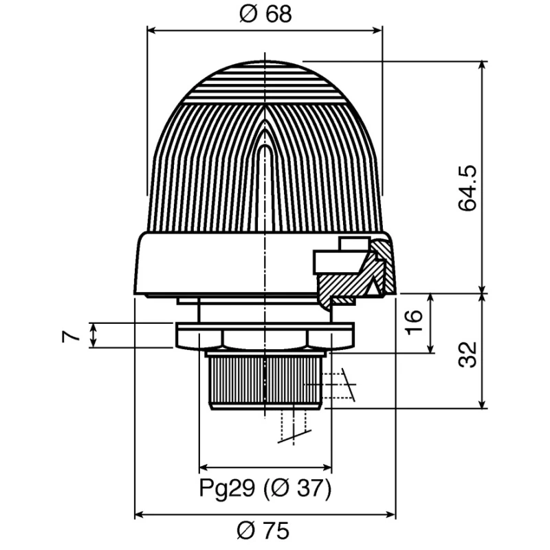 Werma EM 817 Series Red Beacon 230V AC Flashing Xenon Bulb IP65 817.100.68