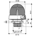Werma EM 817 Series Red Beacon 230V AC Flashing Xenon Bulb IP65 817.100.68