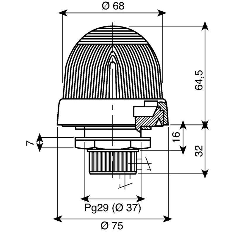 Werma EM 817 Series Red Beacon 230V AC Flashing Xenon Bulb IP65 817.100.68