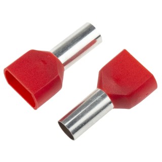 RS PRO Insulated Crimp Bootlace Ferrule, Nylon Insulated, 14 mm Pin Length, 6.5 mm Pin Diameter, Red, for 8 AWG 311-8019