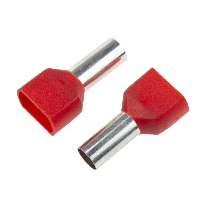 RS PRO Insulated Crimp Bootlace Ferrule, Nylon Insulated, 14 mm Pin Length, 6.5 mm Pin Diameter, Red, for 8 AWG 311-8019