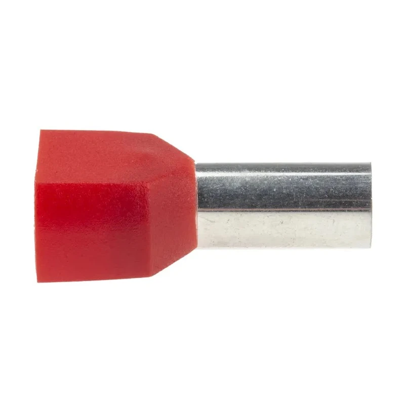 RS PRO Insulated Crimp Bootlace Ferrule, Nylon Insulated, 14 mm Pin Length, 6.5 mm Pin Diameter, Red, for 8 AWG 311-8019