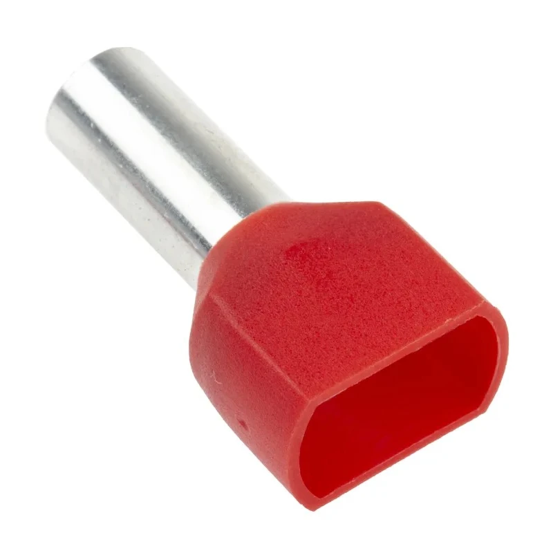 RS PRO Insulated Crimp Bootlace Ferrule, Nylon Insulated, 14 mm Pin Length, 6.5 mm Pin Diameter, Red, for 8 AWG 311-8019