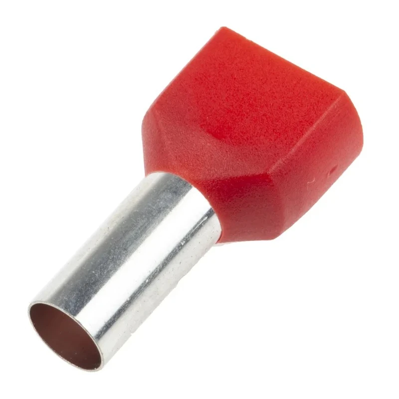 RS PRO Insulated Crimp Bootlace Ferrule, Nylon Insulated, 14 mm Pin Length, 6.5 mm Pin Diameter, Red, for 8 AWG 311-8019