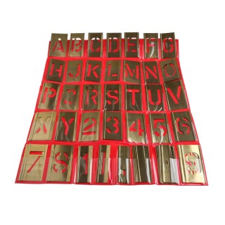 AT Brown Brass Stencil Letters & Numbers Set 105 Pieces, 51 mm Character Height 150761