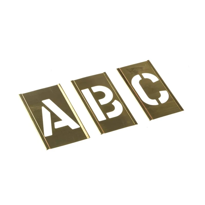 AT Brown Brass Stencil Letters & Numbers Set 105 Pieces, 51 mm Character Height 150761