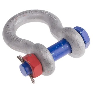 RS PRO Zinc Plated Steel Bow Shackle with Split Pin 6.5t Safe Working Load 312-3386