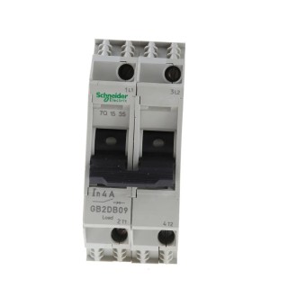 Schneider Electric TeSys GB2 Thermal Circuit Breaker 4A Current Rating 2-Pole DIN Rail Mount GB2DB09