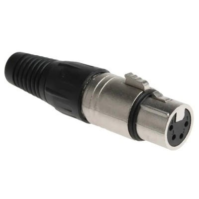 RS PRO Cable XLR Connector, Straight Female, 4 Way Aluminium Zinc Alloy Housing 250V AC 458-008