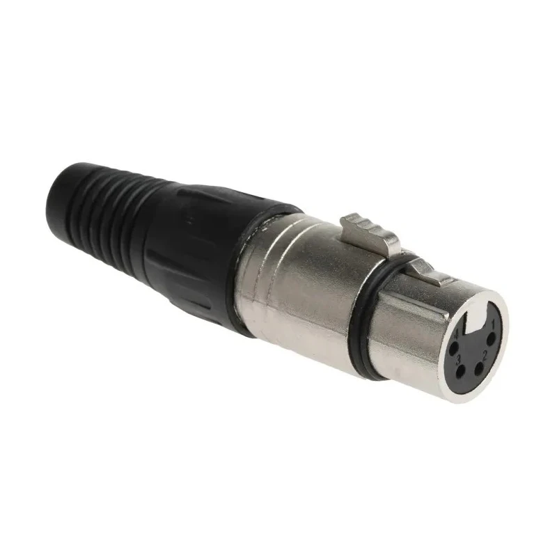RS PRO Cable XLR Connector, Straight Female, 4 Way Aluminium Zinc Alloy Housing 250V AC 458-008
