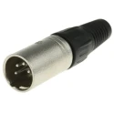 RS PRO Cable XLR Connector Straight Male 4 Way, Aluminium Zinc Alloy Housing, Natural Colour 457-982