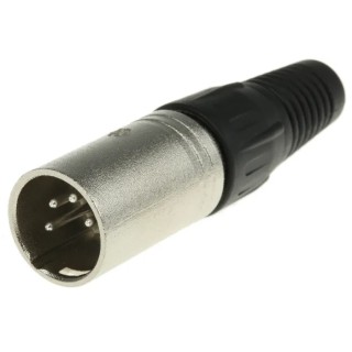 RS PRO Cable XLR Connector Straight Male 4 Way, Aluminium Zinc Alloy Housing, Natural Colour 457-982