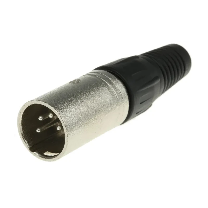 RS PRO Cable XLR Connector Straight Male 4 Way, Aluminium Zinc Alloy Housing, Natural Colour 457-982