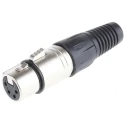 RS PRO Cable XLR Connector, Straight, Female, 4 Contacts, 250V AC, Silver Plating 458-014