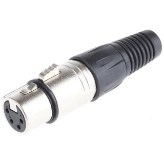 RS PRO Cable XLR Connector, Straight, Female, 4 Contacts, 250V AC, Silver Plating 458-014