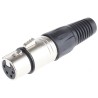 RS PRO Cable XLR Connector, Straight, Female, 4 Contacts, 250V AC, Silver Plating 458-014