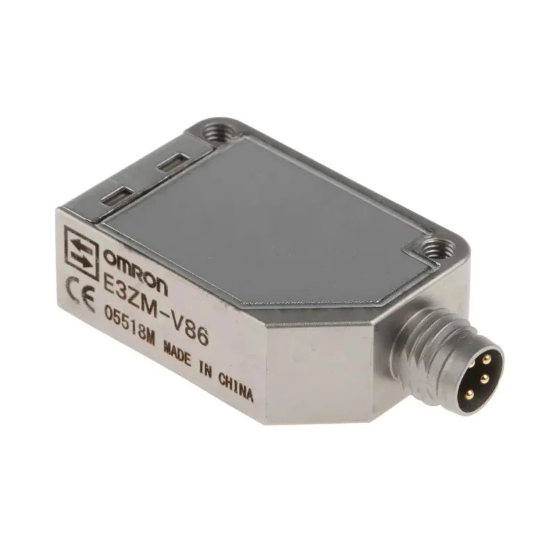 Omron Diffuse Photoelectric Sensor, Block Sensor, 12 mm Detection Range, PNP Output, IP69K, Stainless Steel Housing E3ZMV86