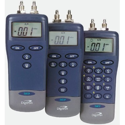 Digitron 2000P Handheld Differential Digital Pressure Meter 2 Pressure Ports Max 130 mbar 2021P7-130MB-SC
