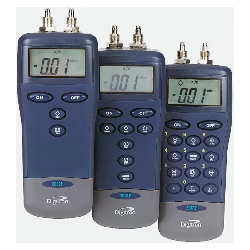 Digitron 2000P Handheld Differential Digital Pressure Meter 2 Pressure Ports Max 130 mbar 2021P7-130MB-SC