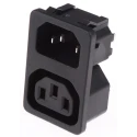 Schurter Snap-in IEC Connector C14, C13 Straight 250V 10A 4300.0301