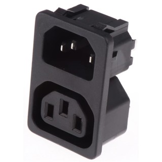 Schurter Snap-in IEC Connector C14, C13 Straight 250V 10A 4300.0301