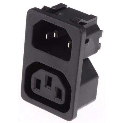 Schurter Snap-in IEC Connector C14, C13 Straight 250V 10A 4300.0301