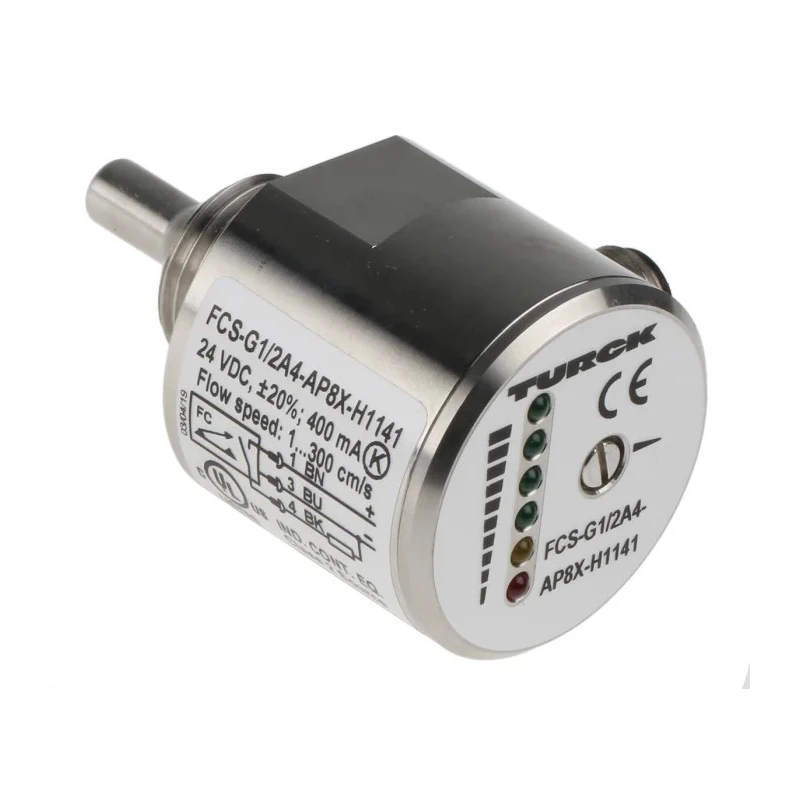 Turck Compact Flow Controller, 300cm³/s Maximum Flow Rate, PNP Output, 0.5 in Pipe Diameter, 26V FCS-G1/2A4-AP8X-H1141