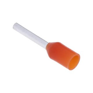 RS PRO Insulated Crimp Bootlace Ferrule 8 mm Pin Length 1.3 mm Pin Diameter Orange 20 AWG Wire Size 458-746