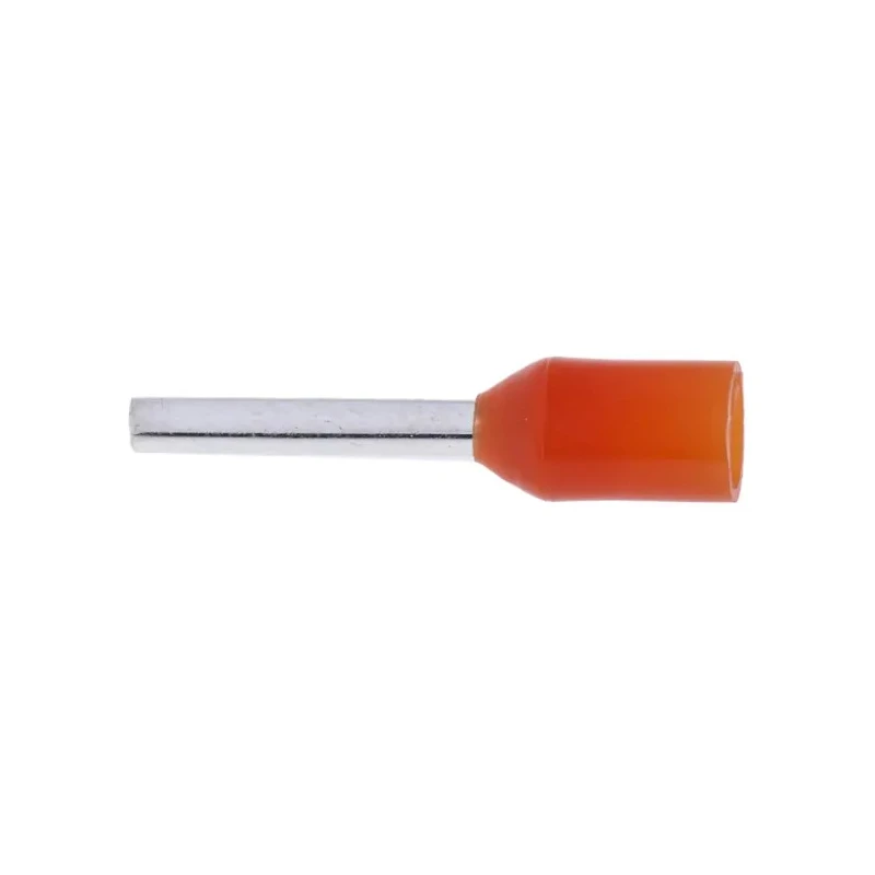 RS PRO Insulated Crimp Bootlace Ferrule 8 mm Pin Length 1.3 mm Pin Diameter Orange 20 AWG Wire Size 458-746