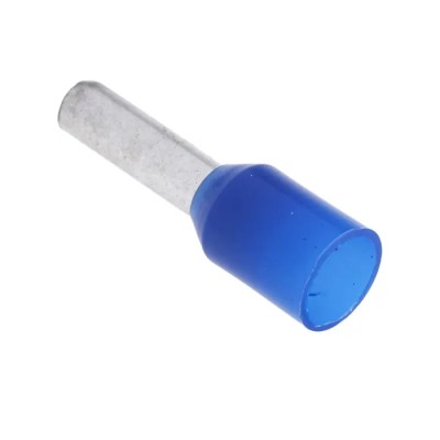 RS PRO Insulated Crimp Bootlace Ferrule with 8 mm Pin Length, 2.5 mm Pin Diameter, Blue Nylon Insulation, 14 AWG 458-780