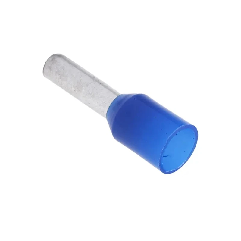 RS PRO Insulated Crimp Bootlace Ferrule with 8 mm Pin Length, 2.5 mm Pin Diameter, Blue Nylon Insulation, 14 AWG 458-780