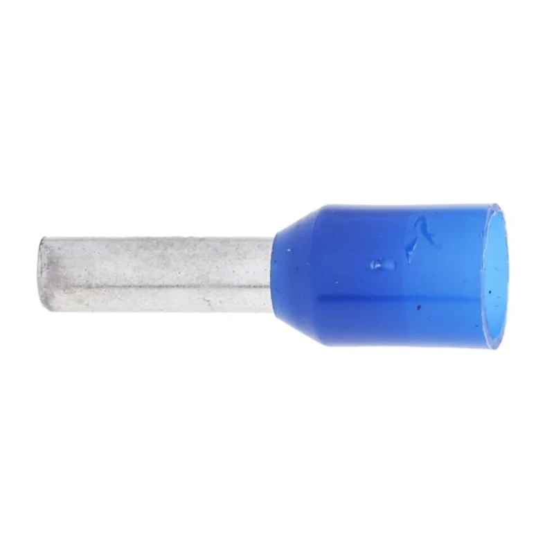 RS PRO Insulated Crimp Bootlace Ferrule with 8 mm Pin Length, 2.5 mm Pin Diameter, Blue Nylon Insulation, 14 AWG 458-780