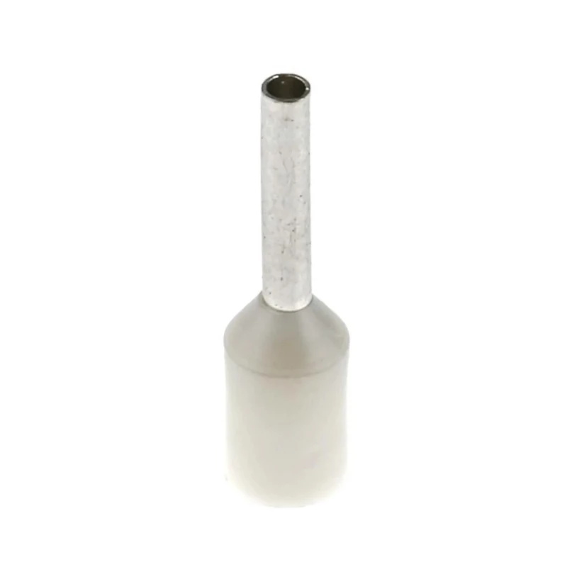 RS PRO Insulated Crimp Bootlace Ferrule, White Nylon Collar, 1.5 mm Pin Diameter, 8 mm Pin Length, 0.75 mm² (18 AWG) 458-752