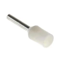 RS PRO Insulated Crimp Bootlace Ferrule, White Nylon Collar, 1.5 mm Pin Diameter, 8 mm Pin Length, 0.75 mm² (18 AWG) 458-752