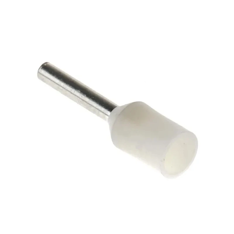 RS PRO Insulated Crimp Bootlace Ferrule, White Nylon Collar, 1.5 mm Pin Diameter, 8 mm Pin Length, 0.75 mm² (18 AWG) 458-752