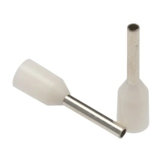 RS PRO Insulated Crimp Bootlace Ferrule 8 mm Pin Length 1.3 mm Pin Diameter White to 20 AWG Wire Size 458-689